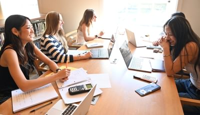 Students around a table